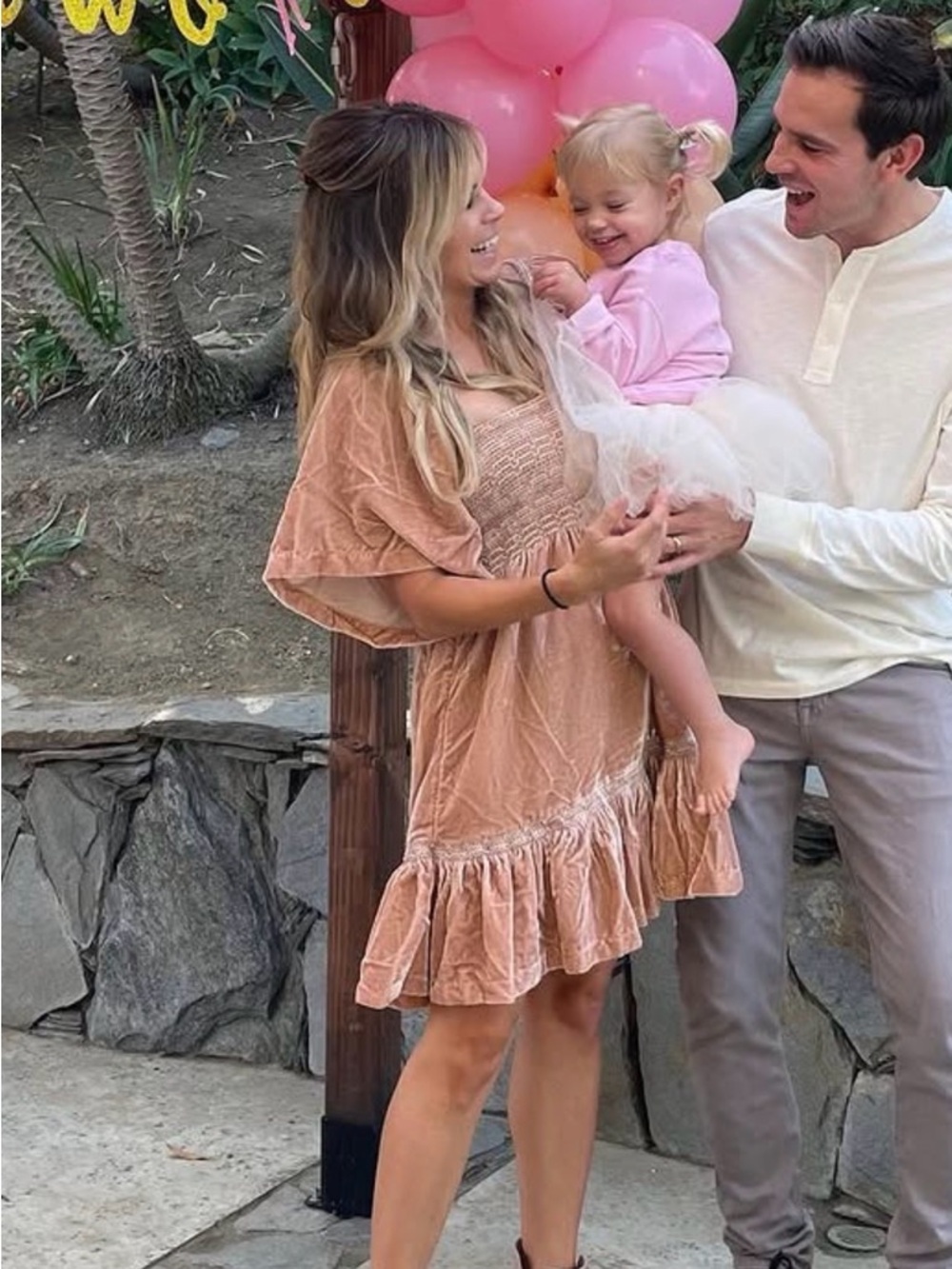 Free People Blush Peach Textured Smocked Tank